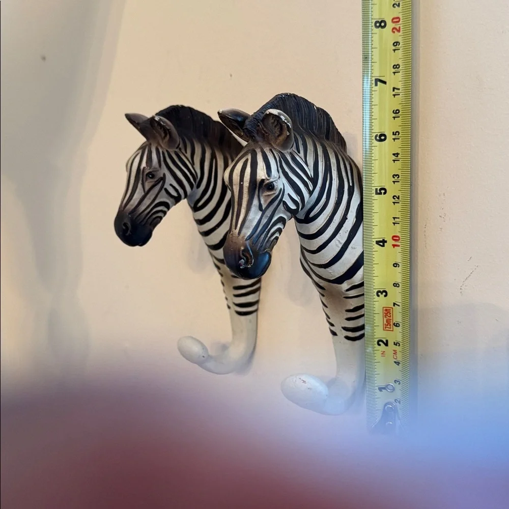 Zebra Head Wall Hooks - Black and White